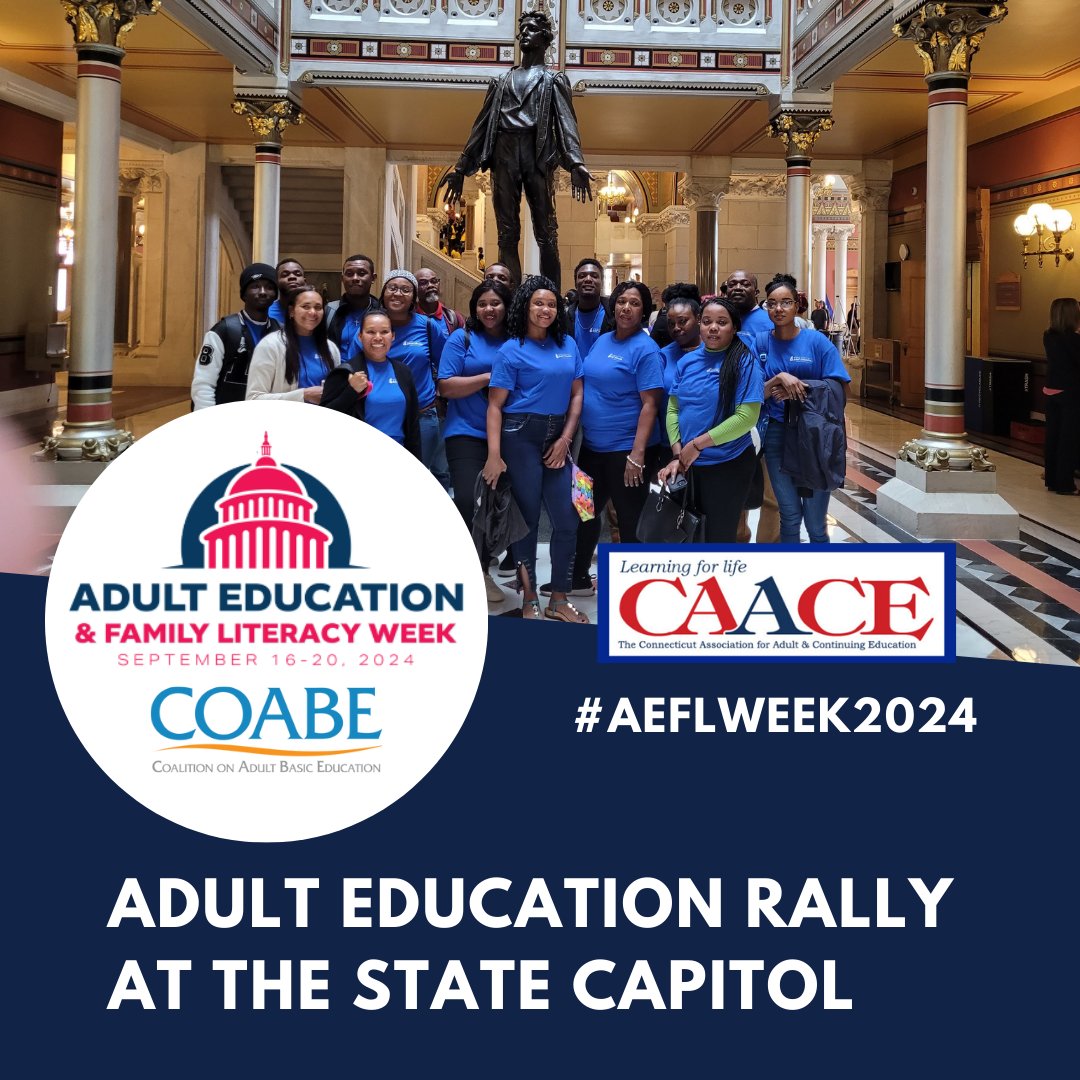 NorwichRegAdEd's tweet photo. Raising the roof on lifelong learning! Admins &amp; students gathered under the Capitol’s iconic dome for the Adult Ed Rally, part of COABE’s AEFL Week. They shared success stories, supported adult ed, and admired the stunning Gothic Revival architecture. #COABE #CAACE #AEFLWEEK2024 https://t.co/35BvxPmHN6