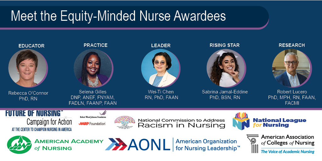 Campaign For Action (@campaign4action) on Twitter photo Last week we introduced our 2024 #EquityMindedNurse Awardees: Wei-Ti Chen, <a href="/DrGillesDNP/">Selena Gilles DNP ANP CNE ANEF FADLN FAANP FAAN</a>, Sabrina Jamal-Eddine, Robert Lucero, and M. Rebecca O’Connor! #HealthEquity #Nurses spr.ly/6013oPFi3 Last week we introduced our 2024 #EquityMindedNurse Awardees: Wei-Ti Chen, <a href="/DrGillesDNP/">Selena Gilles DNP ANP CNE ANEF FADLN FAANP FAAN</a>, Sabrina Jamal-Eddine, Robert Lucero, and M. Rebecca O’Connor! #HealthEquity #Nurses spr.ly/6013oPFi3