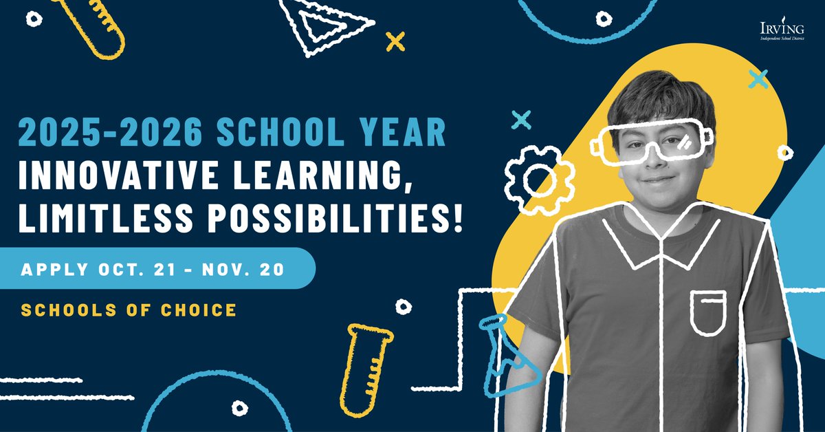 Irving ISD has 5️⃣ Schools of Choice for the 2025-2026 school year! Available at the Middle School and High School levels, these campuses offer opportunities for students looking for innovative learning experiences!

🧑‍🏫 Early College at <a href="/SingleyECHS/">Singley Collegiate Academy</a> and <a href="/SouthIrvingCA/">South Irving Collegiate at Nimitz</a> 
👩‍⚕️ Career