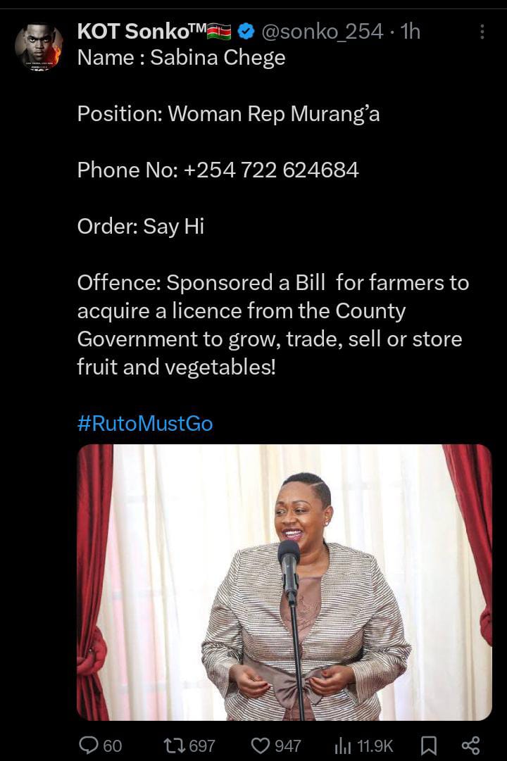 RealEric047's tweet photo. @SABINACHEGE for what you have brought to ur fellow tribesmen and your fellow citizens, may God punish you and judge you harshly.. this bill will kill our agriculture and our parents.. #Kasmuel #MercyTarus #NatembeyaStopsCorruption #Morara
https://t.co/kyErZO2TFc https://t.co/gkNoonKOrj