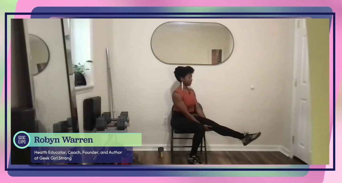 GDoCExpo's tweet photo. Health Educator, Coach, Founder, and Author at @GeekGirlStrong, Robyn Warren, takes the expo through an interactive workshop to discover the secrets to conquering seated life!

No more shrimps here! 🦐 https://t.co/Wesl6UYv1t