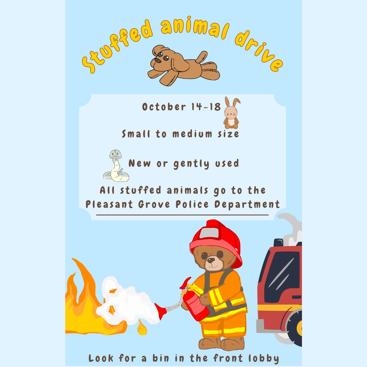 LiahonaPrep's tweet photo. Got any stuffed animals that need a home? Bring them for our stuffed animal drive October 14-18! https://t.co/lbW5rTebEI