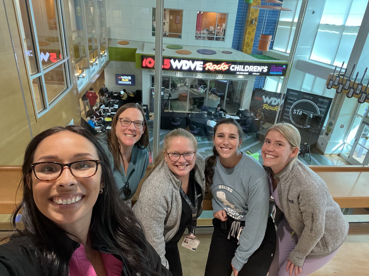 CHPtransplant's tweet photo. Our @ChildrensPgh transplant nurses and APPs are just so cool - cheering
@DVEMichele and me as we become Rock Stars- join us by donating at https://t.co/Vk36S2EVwU #Radiothon or calling 412-692-8900 #thisisourmoment #childrencan’twait https://t.co/qzs9aplqLD