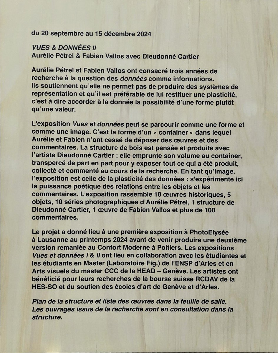 jcbeduneau's tweet photo. Exposition au Confort Moderne a #Poitiers "VUES &amp; DONNEES II" du 20 septembre au 15 décembre 2024. Suivi du concert de Yellow Magic Harpsichord au Clavecin. https://t.co/ajObuwuVqO