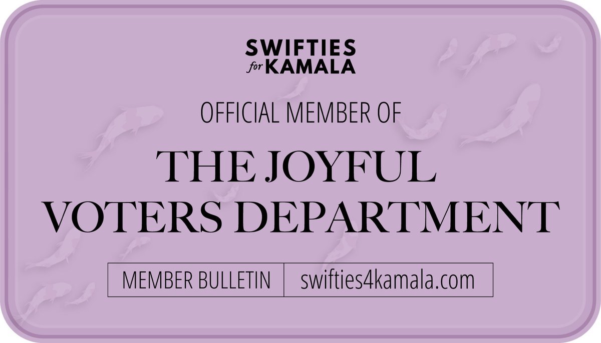 SwiftieGleek92's tweet photo. I’m Canadian so I obviously can’t vote in this election, but #IFindWildJoyIn knowing that my American friends can look forward to a much happier, brighter future with @KamalaHarris and @Tim_Walz leading things! 💜 https://t.co/FkpSQ3iwe8