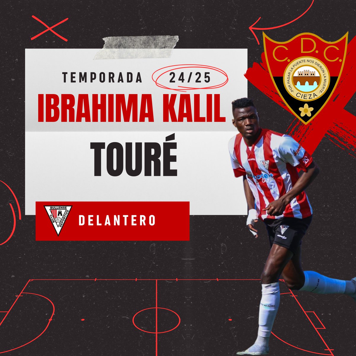 Otro Nuevo Fichajazo!!! IBRAHIMA KALIL TOURÉ
Que Viene De bullas Viene A defender Nuestros Colores 
Con Sus Golazos 
Fuerza ESPARTERA 🔴⚫️🔴⚫️🔴⚫️🔴