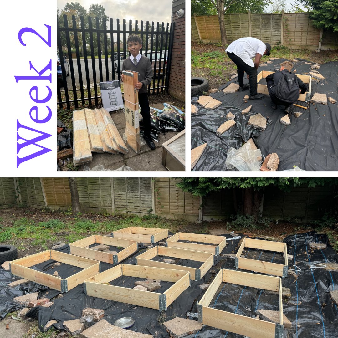 Week 2 of our allotment garden project at <a href="/Thesummitcentre/">The Bridge - Alternative Provision</a>. Incredible progress made by students this week. Thanks again to <a href="/Wickes/">WICKES</a> Wolverhampton for donating these raised beds! Students were excited to get these set up! <a href="/AldersleyHighSc/">AldersleyHighSchool</a> <a href="/AldersleyTeam9/">AldersleyTeam9</a> <a href="/AldersleyTeam8/">AldersleyTeam8</a>