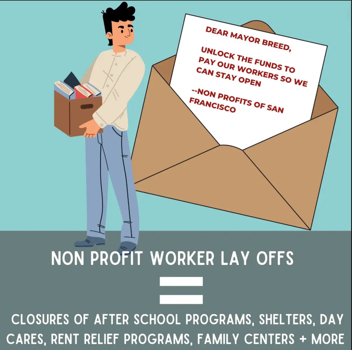 Housing Rights Committee of San Francisco, Inc. (@housingrightssf) on Twitter photo Mayor Breed is withholding the money we need to pay our non profit workers! Without that money, workers are laid off and essential services are forced to shut. Join us in demanding Mayor Breed UNLOCK THE FUNDS!
#unlockthefunds
@londonbreed @sfmayorsoffice Mayor Breed is withholding the money we need to pay our non profit workers! Without that money, workers are laid off and essential services are forced to shut. Join us in demanding Mayor Breed UNLOCK THE FUNDS!
#unlockthefunds
@londonbreed @sfmayorsoffice