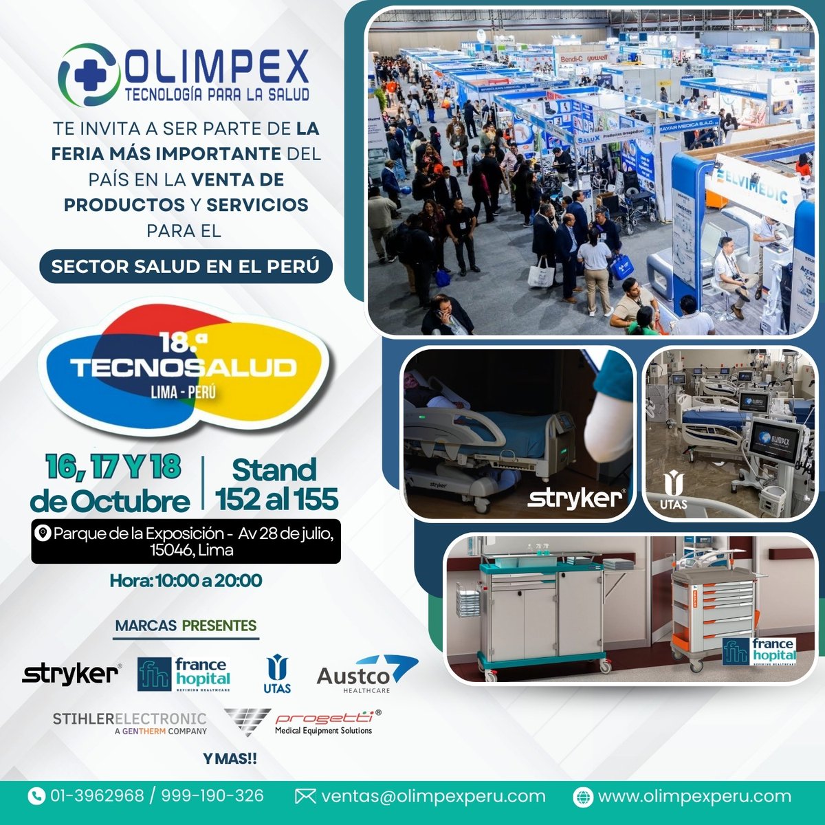 Austco_Com's tweet image. Our Latin America team and technology partners will be exhibiting in Lima, Peru 16-18 October. See our latest products and features at one of Peru's most prestigious healthcare technology shows!

tecnosalud.com.pe
