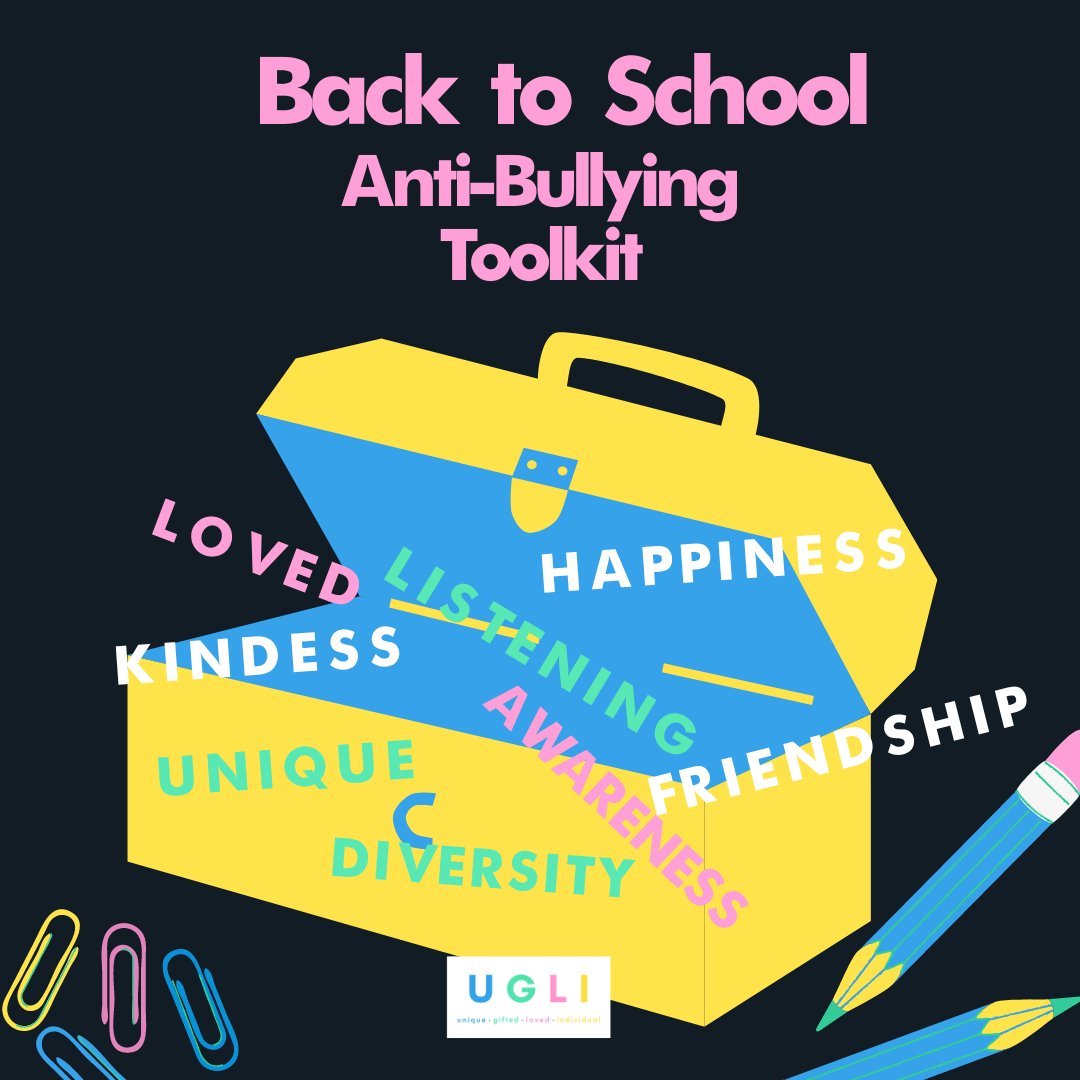UGLIFoundation's tweet photo. [2/2]
🚨 Our Back-to-School Anti-Bullying Toolkit includes:
• Strategies for establishing a bully-free classroom from day one 🛑
• Guides to promote open communication &amp; inclusivity 🗣️
• Tools to help students resolve conflicts peacefully ✌️
Click the link in bio for more! https://t.co/0SZJQVn08S