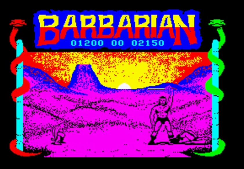 ENTEBRAS's tweet image. Esa postura coa espada en alto só me lembra a isto:
#retro #Spectrum #Speccy #Barbarian
