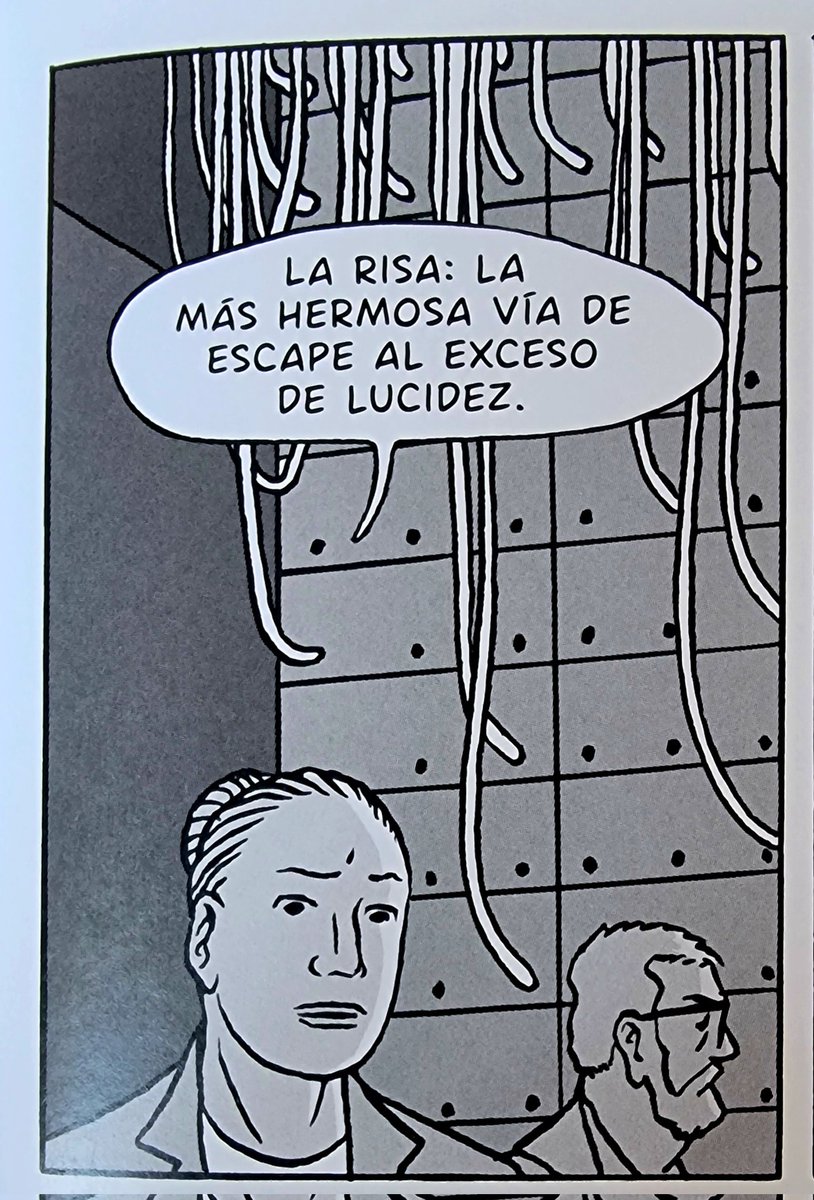 La risa: la más hermosa vía de escape al exceso de lucidez.

Deep me, Marc-Antoine Mathieu, traducción Irene Oliva, <a href="/SalamandraGraph/">Salamandra Graphic</a>