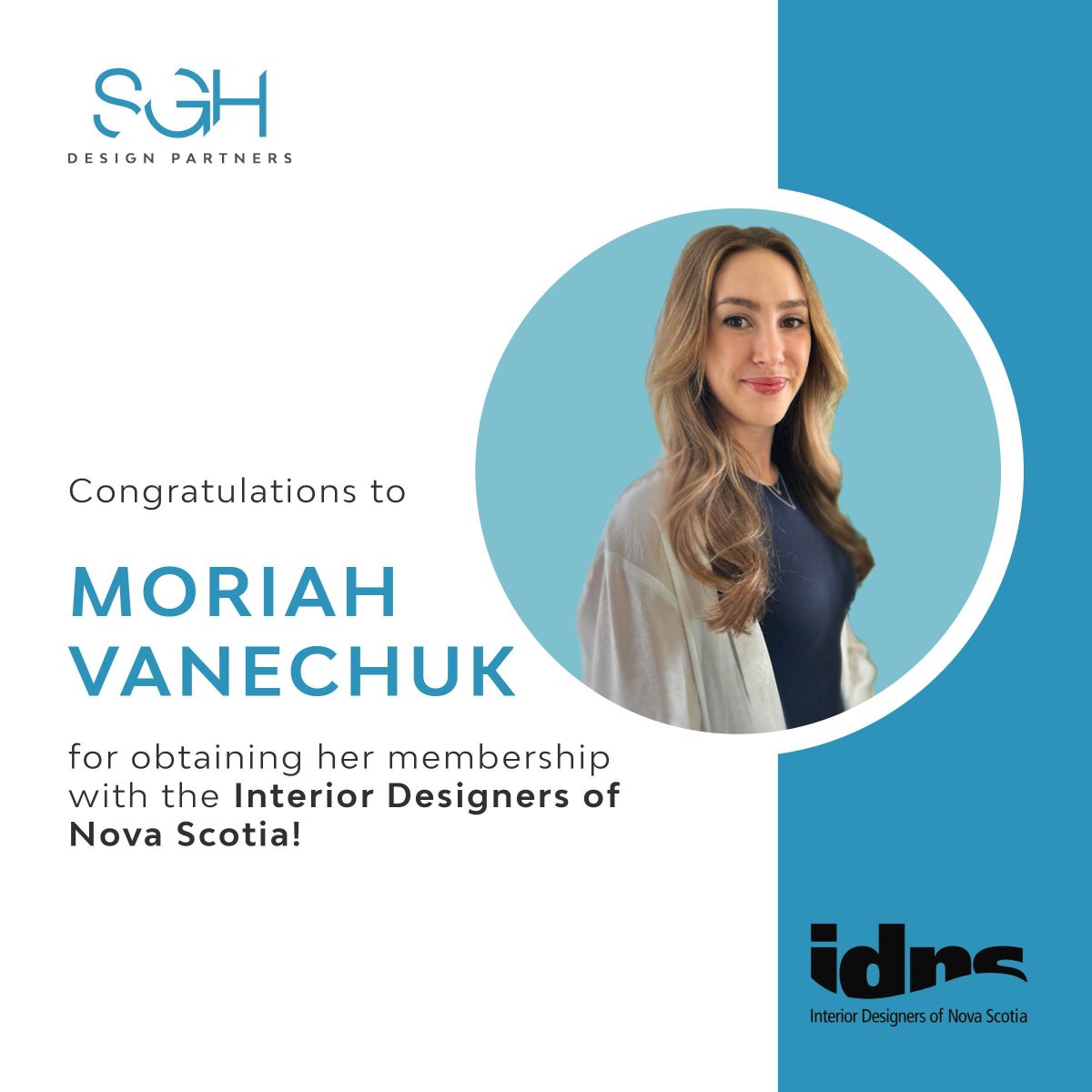 SGHDP's tweet image. Congratulations to Moriah Vanechuk on obtaining her membership with the IDNS! As an integral member of our SGH Halifax team since joining SGH in 2019, her commitment to design excellence is apparent in every project she is a part of! Congratulations on this accomplishment!