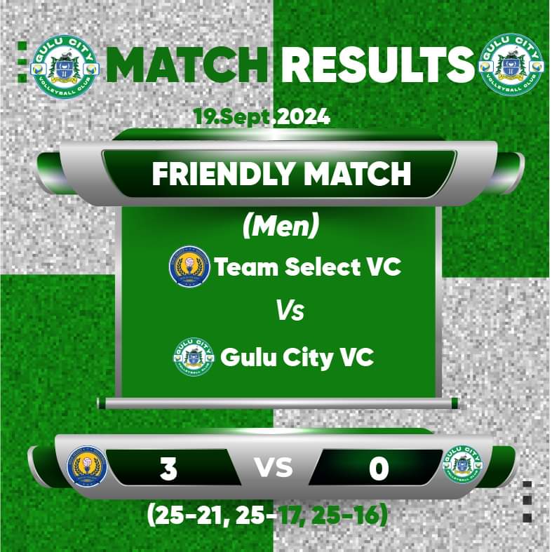 𝐆𝐀𝐌𝐄 𝐑𝐄𝐒𝐔𝐋𝐓𝐒

The City men today had a bad day in office but promise to come back stronger and better.

#GCVC 
#TheCityTeam 
#VisitGulu