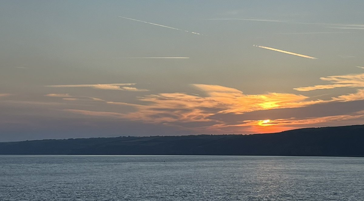 Sunrise over Cardigan Bay this morning at New Quay, Ceredigion
