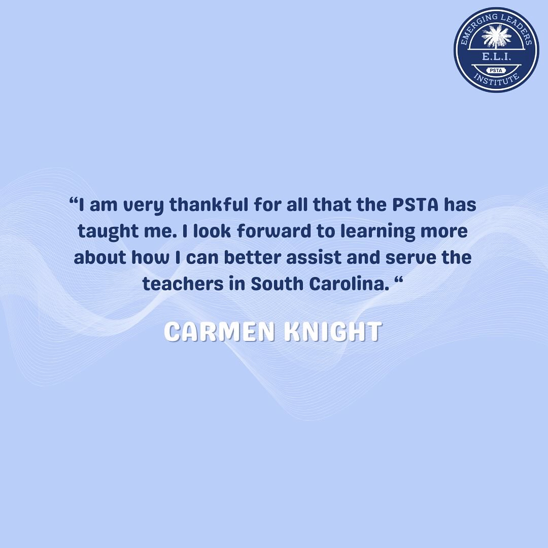 Palmetto State Teachers Association (@pstanews) on Twitter photo “I am very thankful for all that the PSTA has taught me. I look forward to learning more about how I can better assist and serve the teachers in South Carolina.” - Carmen Knight <a href="/SpartanburgD2/">Spartanburg School District 2</a> <a href="/spartanburgone/">Spartanburg One</a> “I am very thankful for all that the PSTA has taught me. I look forward to learning more about how I can better assist and serve the teachers in South Carolina.” - Carmen Knight <a href="/SpartanburgD2/">Spartanburg School District 2</a> <a href="/spartanburgone/">Spartanburg One</a>