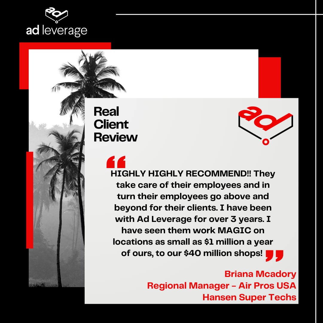 adleveragetv's tweet photo. Thank you, Briana and Air Pros USA, for your continued trust and kind words! We’re proud to be part of your success. Here’s to many more years of growth together! 🙌 #AdLeverage #ClientAppreciation #Teamwork https://t.co/1SZsOHodEY