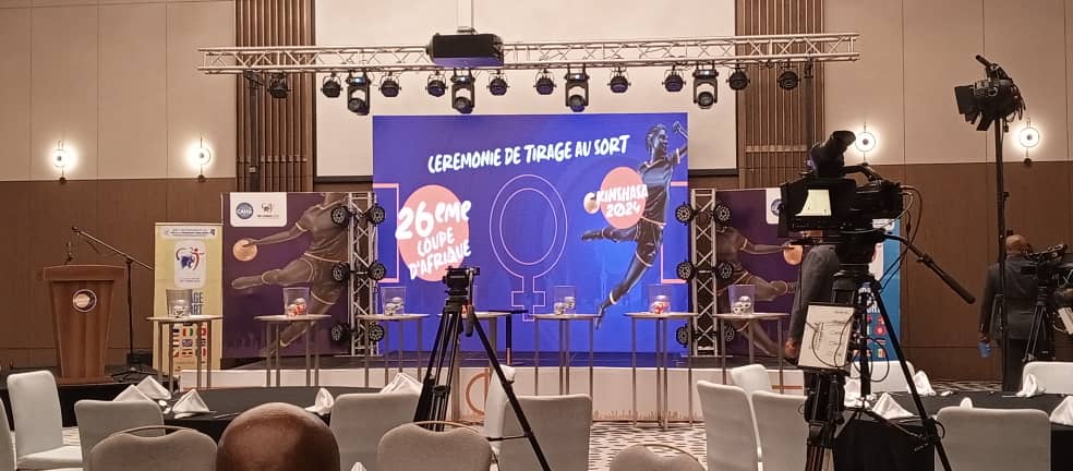 JYansadi's tweet photo. 26è CAN dames de Handball, tirage au sort imminent dans la salle Majesté de l'hôtel Hilton à Gombe à Kinshasa. 12 nations attendues pour cette édition seront fixées ce soir. Compétition prévue du 27 novembre au 7 décembre 2024 https://t.co/GFEmUefBb4