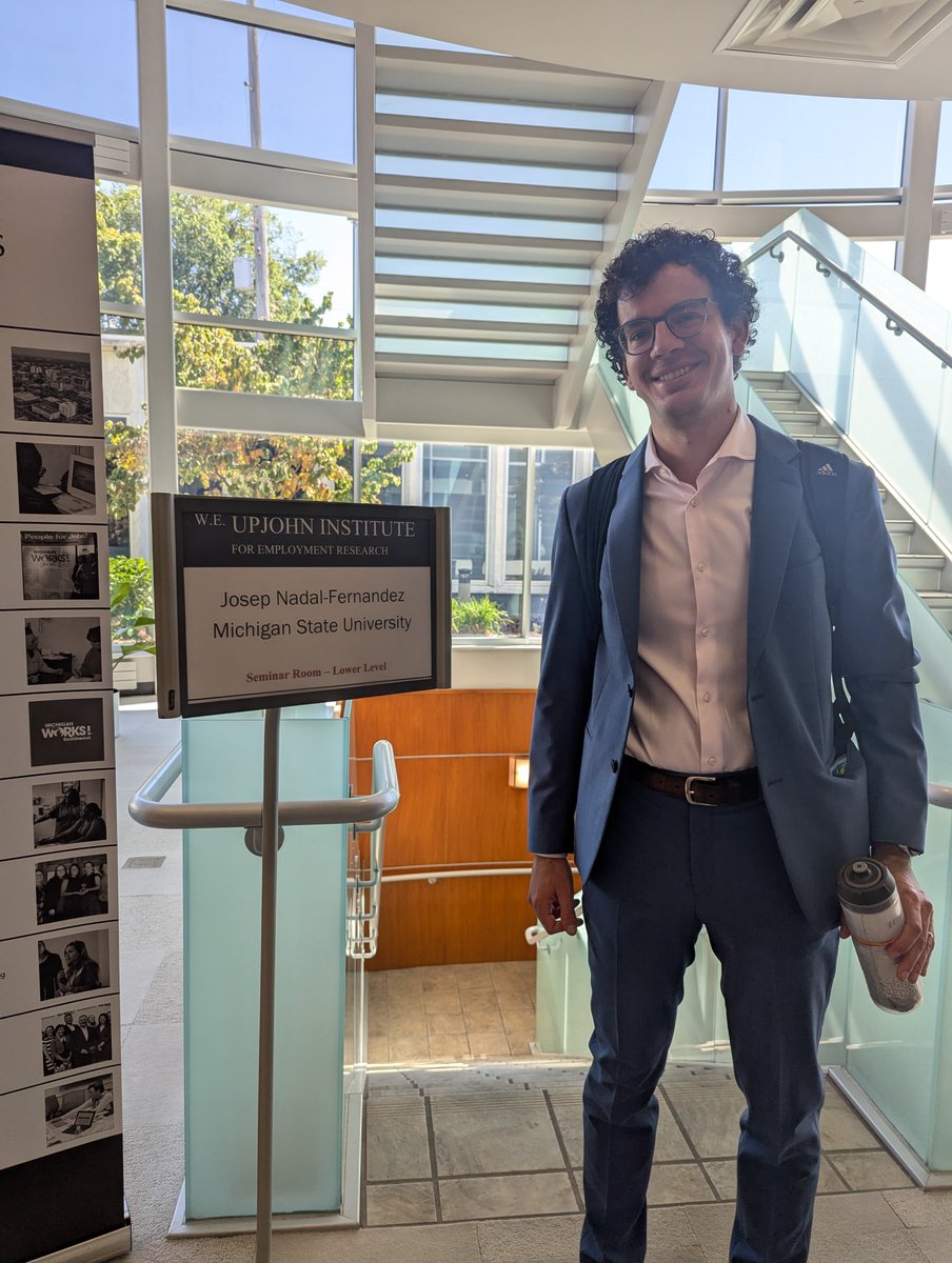 jmnadalf's tweet photo. I had a great experience presenting my work on the interplay between teacher labor markets and school competition @UpjohnInstitute   seminar, where I received insightful feedback from an engaged audience with strong expertise in labor markets and education policies https://t.co/BM34DlJCG4