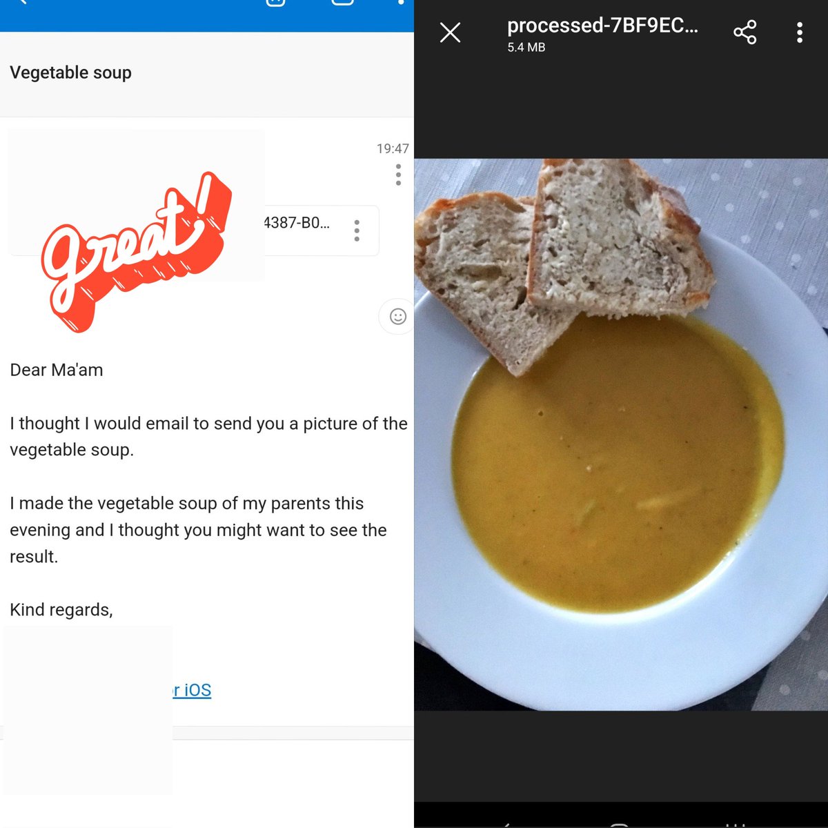 AmyCroucher_'s tweet photo. *ANOTHER* reason I love my job: Students are truly wonderful. My Year 10s made Vegetable Soup today, and I received a lovely email this evening—one went home and made it for their parents' dinner! 💙💛 #ProudTeacher https://t.co/BZ4NBXc4z3