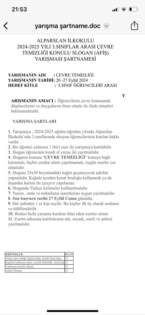 <a href="/HacBakirtas/">Hacı BAKIRTAŞ</a> <a href="/kuluilcemem/">Kulu İlçe Millî Eğitim Müdürlüğü</a> 
3.sınıflar arası “Çevre Temizliği” konulu afiş yarışması.