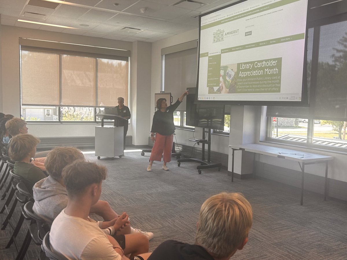 Natalie Hostutler (@mrshostutlerela) on Twitter photo Students are never too old for a field trip! Mrs. Allen took all three of her English 11 classes to Amherst Public Library to explore the library, learn about the services, and check out a nonfiction book for an upcoming project. 💚📚💛<a href="/AmherstPL1906/">Amherst Public Library</a> <a href="/SteelePrincipal/">Joseph R. Tellier</a> Students are never too old for a field trip! Mrs. Allen took all three of her English 11 classes to Amherst Public Library to explore the library, learn about the services, and check out a nonfiction book for an upcoming project. 💚📚💛<a href="/AmherstPL1906/">Amherst Public Library</a> <a href="/SteelePrincipal/">Joseph R. Tellier</a>
