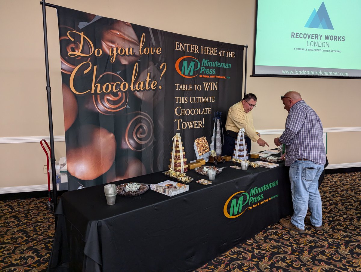 A special shoutout to Garry Conley from Minuteman Press of London KY @minutemanintl  for sweetening the day with a chocolate tower giveaway &amp;  delicious samples of their gift-worthy chocolates—perfect for clients,  employees, or anyone you want to impress this holiday season! 📷