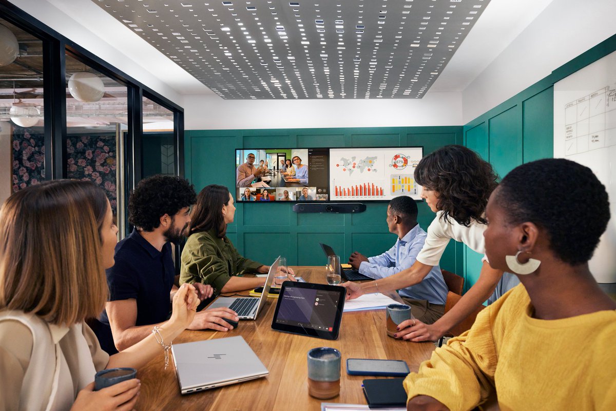 PolyCompany's tweet photo. Raise the bar with every meeting. The #PolyStudio V52 Premium USB video bar delivers striking visuals, next-gen #AI, and USB simplicity in any medium-sized room. #HybridWork

Learn more 👉 https://t.co/Es51rFH4pw. https://t.co/g1GP8wOy8w