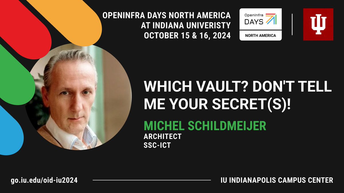I'm excited to speak at <a href="/openinfradev/">OpenInfra Foundation</a>  Days North America 2024 at Indiana University oidiu2024.sched.com/event/bff2882e…  <a href="/sched/">Sched</a>