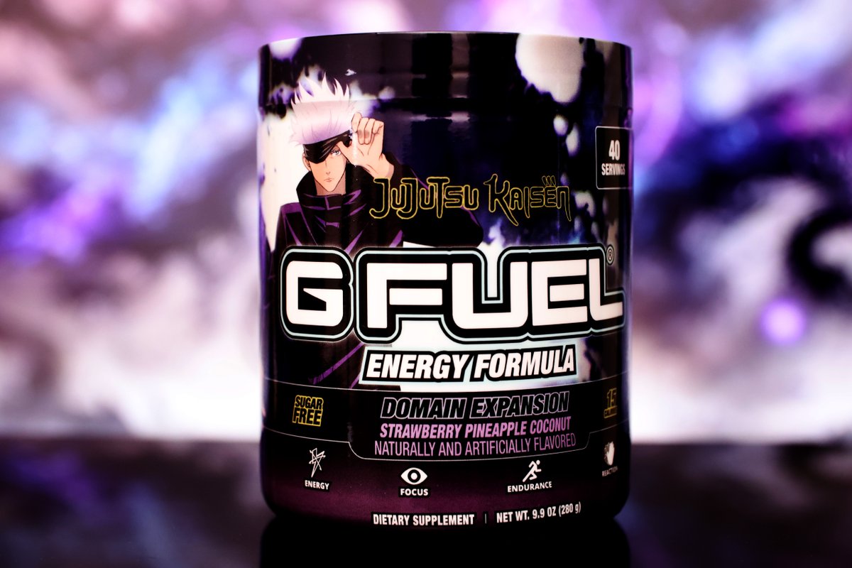 GFuelEnergy's tweet photo. 💜 𝐑𝐓 + 𝐅𝐎𝐋𝐋𝐎𝐖 TO WIN GOJO'S 𝐃𝐎𝐌𝐀𝐈𝐍 𝐄𝐗𝐏𝐀𝐍𝐒𝐈𝐎𝐍 ENERGY TUB!

⚫ 2 WINNERS PICKED TOMORROW IN HONOR OF OUR #JujutsuKaisen COLLECTION! https://t.co/HhZlAhyzOq