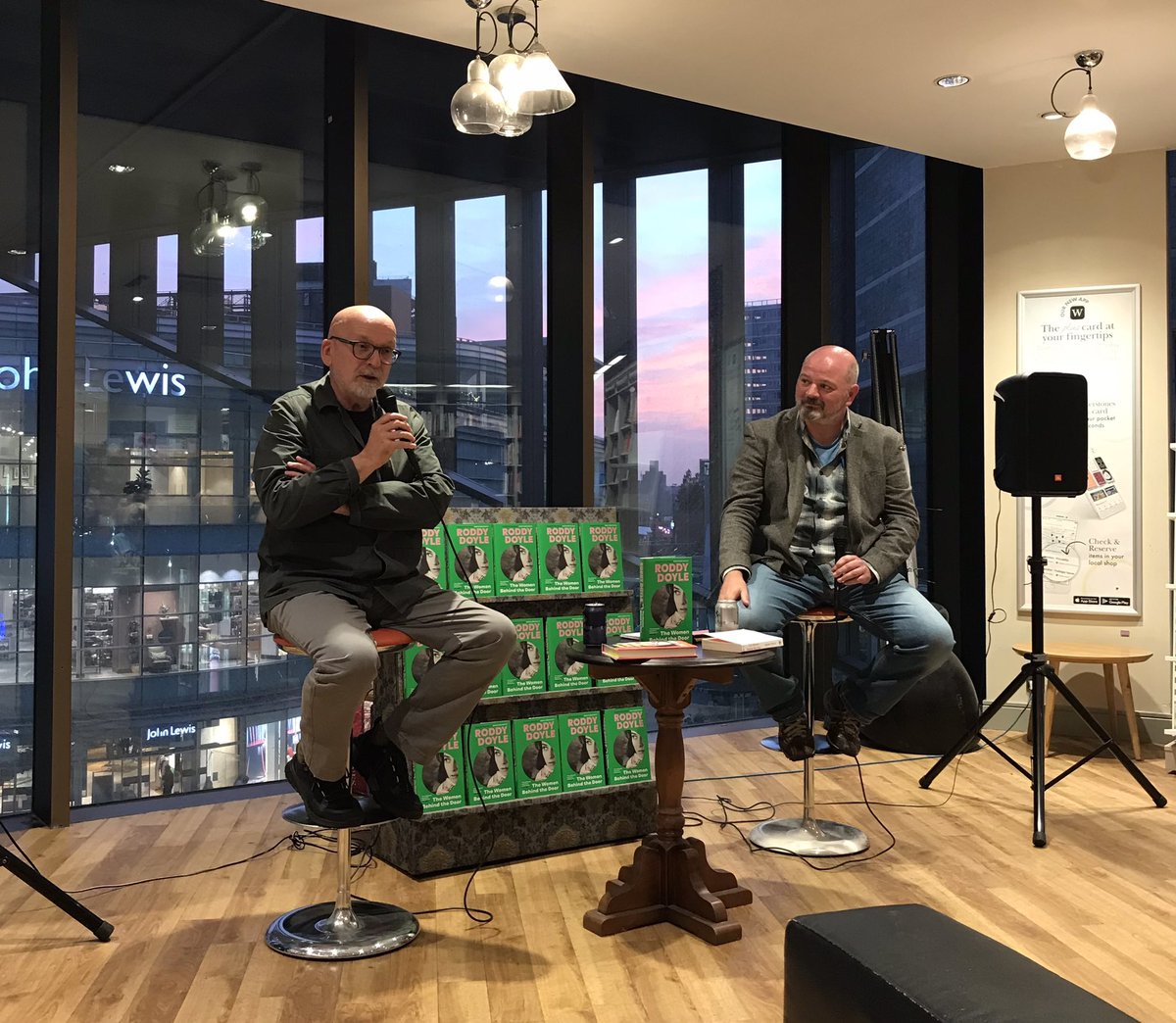 Kerry Wilson (@kwilsonwa8) on Twitter photo Perfect end to a sunny day <a href="/WaterstonesLPL/">Waterstones Liverpool</a> with Roddy Doyle in conversation with Deaglán Ó Donghaile from <a href="/JMUEnglish/">LJMU English</a> on the craft of storytelling and remembering to put the kettle on. 💚 Perfect end to a sunny day <a href="/WaterstonesLPL/">Waterstones Liverpool</a> with Roddy Doyle in conversation with Deaglán Ó Donghaile from <a href="/JMUEnglish/">LJMU English</a> on the craft of storytelling and remembering to put the kettle on. 💚