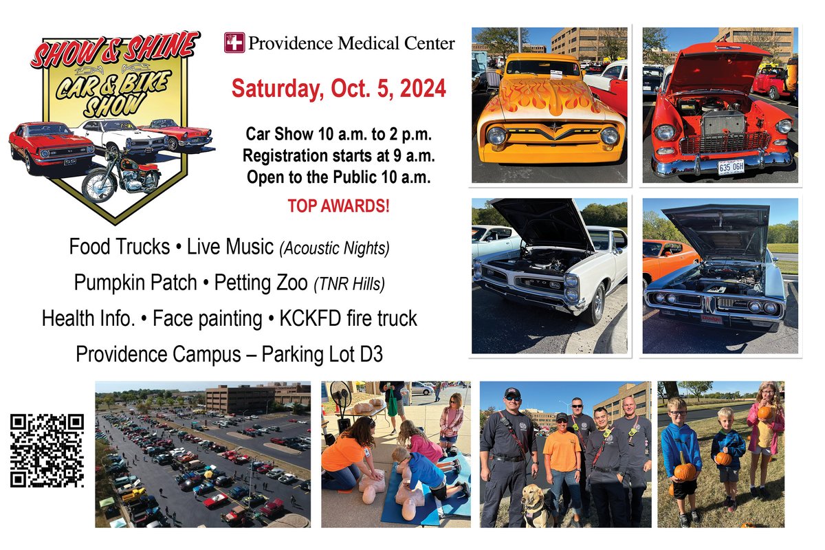 Cars, motorcycles, trucks PLUS a whole lot MORE. Mark your calendars for the 5th annual Providence Car &amp; Bike Shine and Show Oct. 5 (10 a.m. to 2 p.m.) on the Providence campus. Top awards, live music, food  &amp; family fun! tinyurl.com/3zxt5j2d