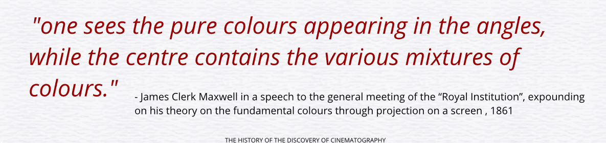 RealPreCinema's tweet photo. In front of each lens was a small #reservoir of glass containing either:
🎞️a red solution (ferric sulphocyanate)
🎞️a green solution (cupric chloride)
🎞️ a blue solution (ammoniacal copper salt)
The three triangles partially overlapping as Maxwell stated; https://t.co/MZ0sKKnxbf