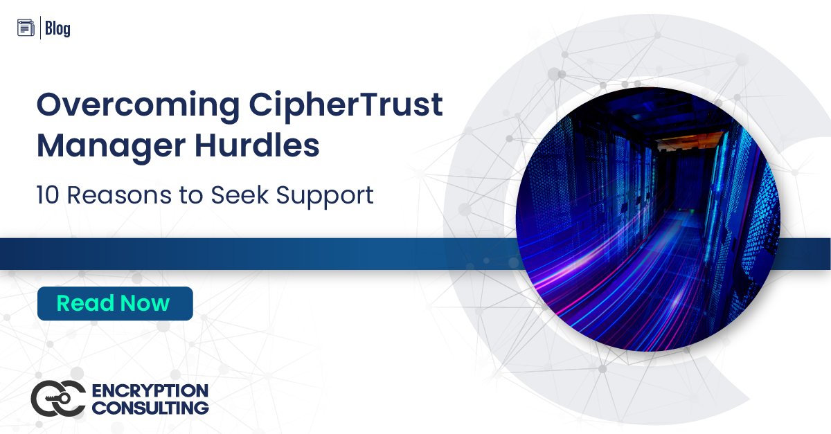 encryptioncons's tweet photo. Our blog looks into the challenges of managing CipherTrust Manager and why specialized support is crucial. 

https://t.co/CpzOEi6N9j

#CipherTrust #KeyManagement #DataSecurity #Encryption #CyberSecurity #DataProtection #KeyLifecycleManagement #CloudSecurity #RiskManagement https://t.co/hJ5JCrRMw8