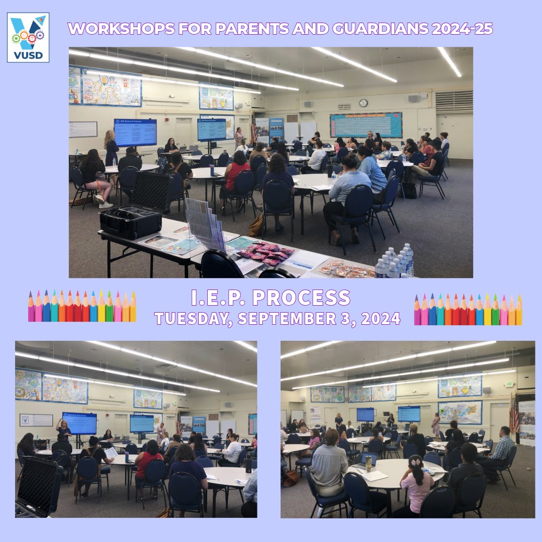 VUSD Families! Thank you for attending our September Workshop. We hope you gathered valuable information to support your students. We look forward to seeing you at our future workshops!