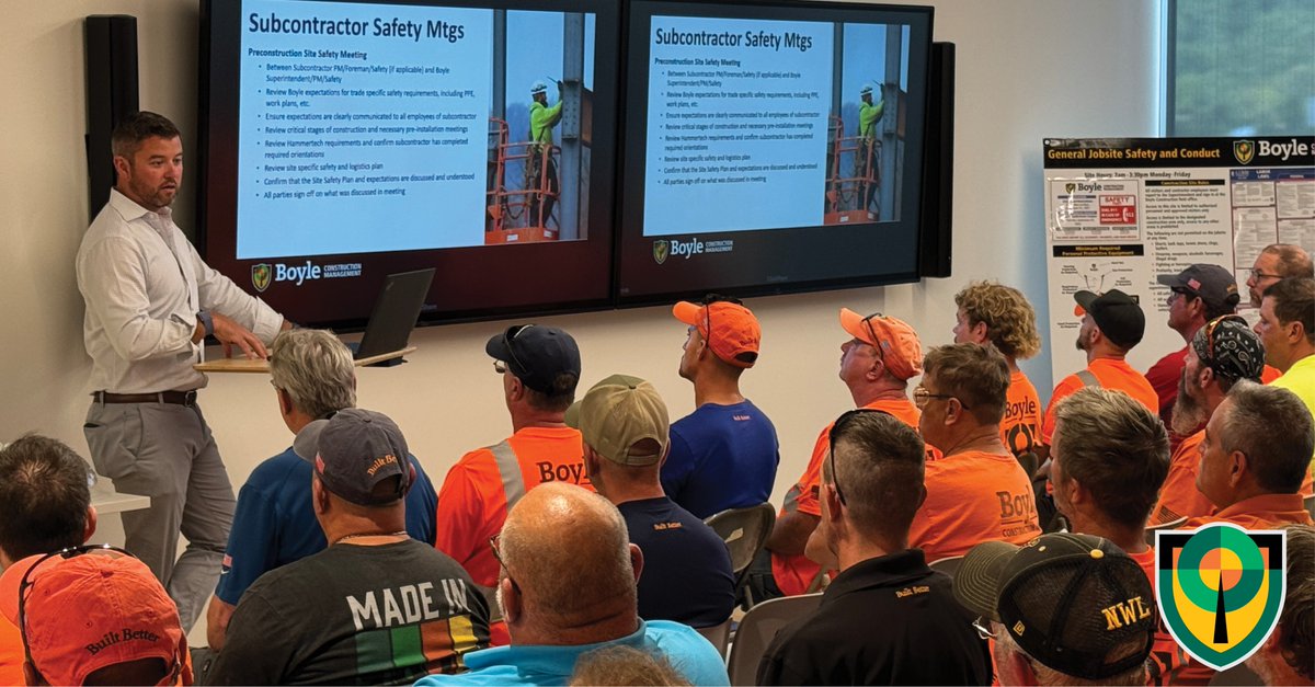 Boyle held a safety meeting this week with all of the company's field staff to go over the importance of safety and quality control on all of our jobsites. #builtbetter