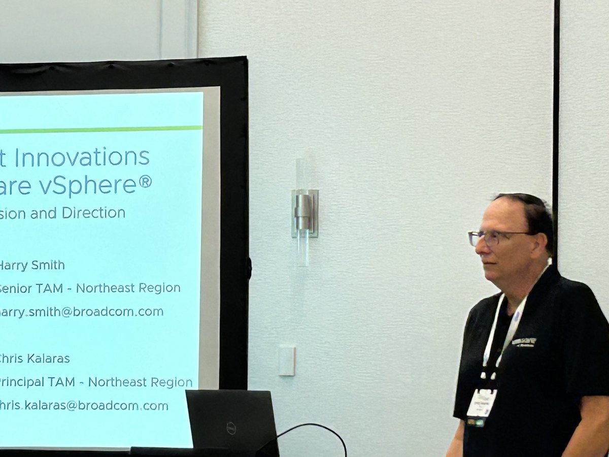 fgesino's tweet image. Harry Smith and Chris Kalaras doing their thing at the 2024 
 @BostonVMUG! #BostonVMUG!  @BroadcomSW @vmwarevcf @VMware #vexpert #vmwaretam @vmwaretam