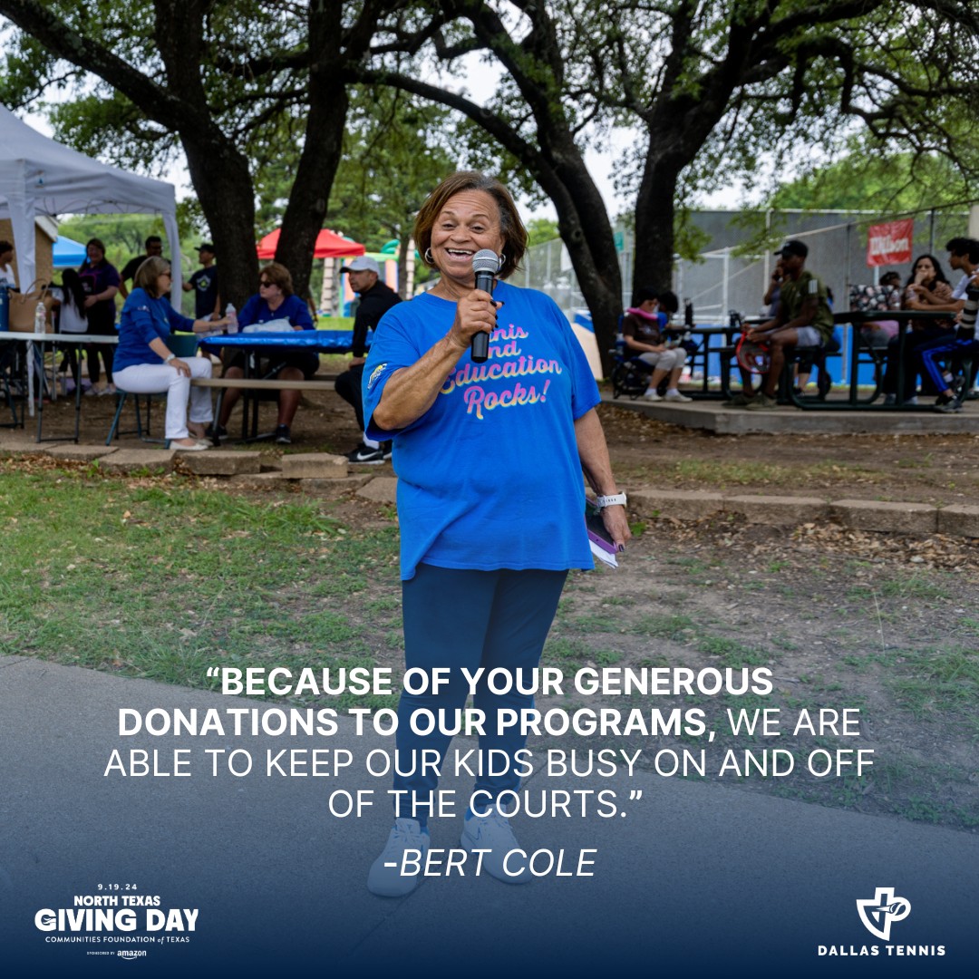 Bert Cole, Junior Recreation Director, speaks on the importance of your donations on North Texas Giving Day.

Donate today: ow.ly/MjYs50SURT6

#NorthTexasGivingDay2024 #DallasTennis #WeServeEveryoneWins