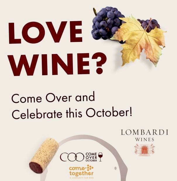 Join us in raising a glass of your favorite wine!

Invite family, friends to come together in October to share wine and friendship. 

comeoveroctober.com

#comeoveroctober #winelover #wine #healthylifestyle #wineislife #wineissocial #sustainability #petaluma #PetalumaGap