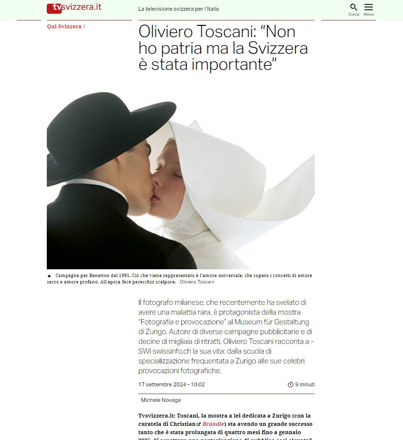 #olivierotoscani nell’intervista a <a href="/tvsvizzera/">tvsvizzera.it</a> mi dice: “Abbiamo di diritto di decidere la nostra esistenza”. <a href="/OToscani/">oliviero toscani</a> #Eutanasia #svizzera <a href="/PiazzapulitaLA7/">Piazzapulita - La7</a> 

tvsvizzera.it/tvs/qui-svizze…
