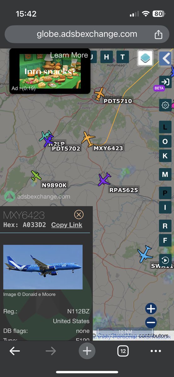 amandathetiger's tweet photo. @BreezeAirways are you offering service from EWR to CHO now? would be so excited to see this flight offered regularly-never seen y'all since I've been planespotting here! https://t.co/C1wwaaTERq