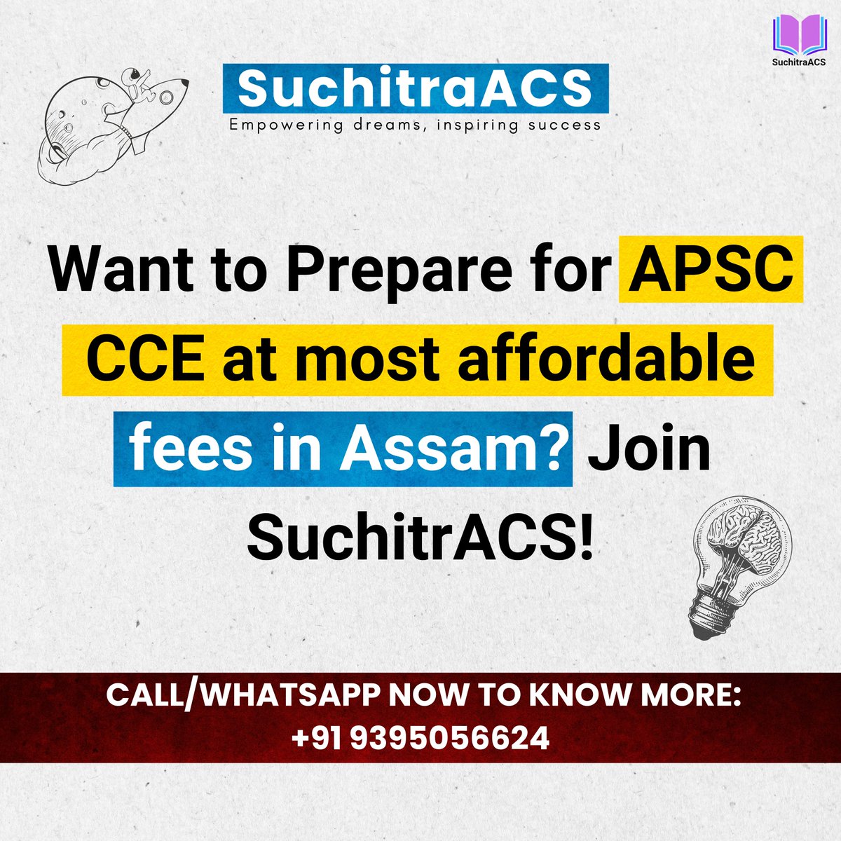 SuchitraACS's tweet photo. Want to Prepare for APSC CCE at most affordable fees in Assam? Join SuchitraACS! 
📞 Call/WhatsApp now to know more: +91 9395056624 
🌐 Website: https://t.co/g6ccsuaWhP. . #suchitraacs #apsc https://t.co/55wbBPxIF7