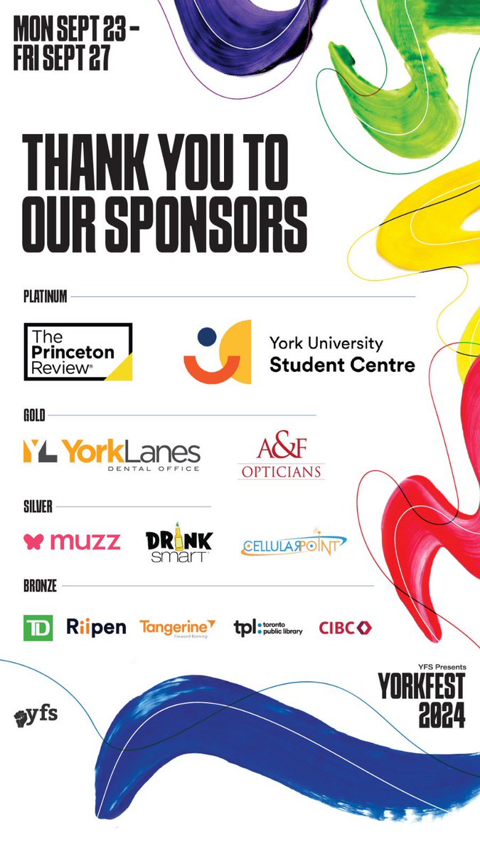 A big thank you to our #Yorkfest sponsors !