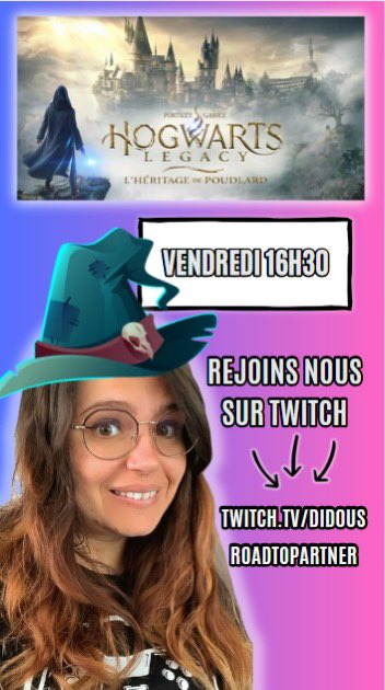 Did0us's tweet image. Hey 🌸

on se retrouve demain pour de la magie autour de 16h30 pour arpenter les couloirs de Poudlard ❤️

A demain ❤️ Love sur vous 🌸

ET N'OUBLIEZ PAS SAMEDI à 13H LIVE ANNIVERSAIRE AVEC DES CADEAUX A GAGNER

➡️ twitch.tv/did0us

#twitch #roadtopartner #HogwartsLegacy