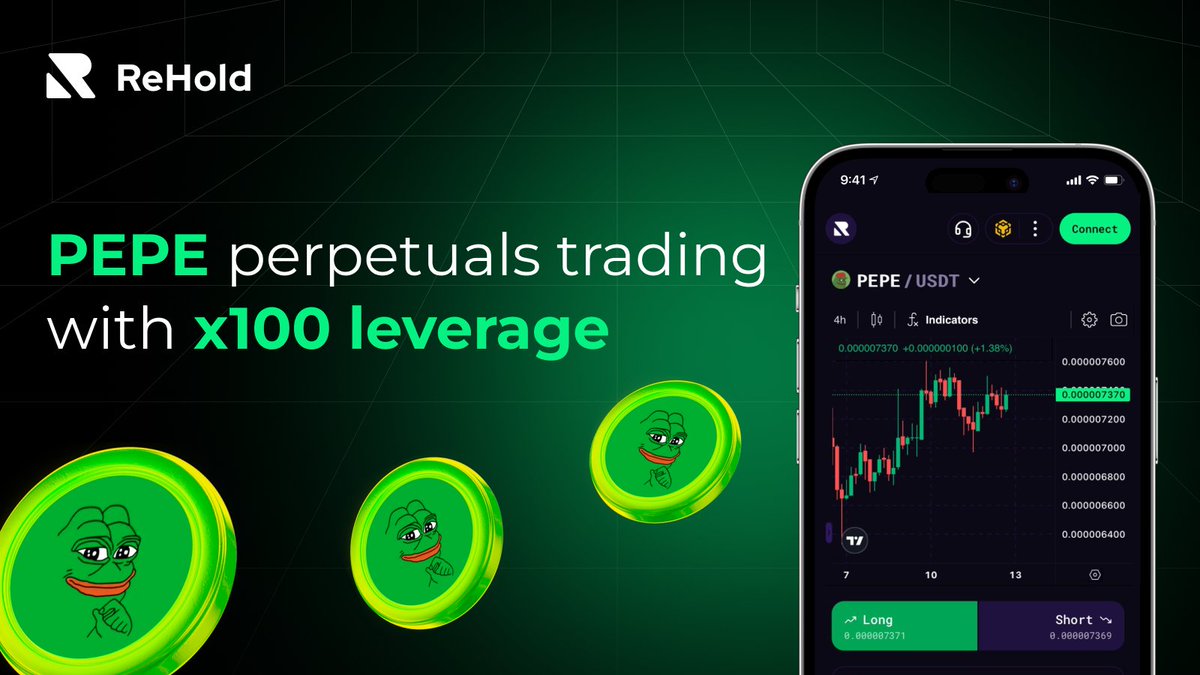Volatility like $PEPE’s 16% swing last week is what ReHold’s x100 leverage was made for.

⏱ With real-time execution, the window for profit is always within reach.

Don’t let the next opportunity pass you by 💨

🔗 go.rehold.io/trade_pepe