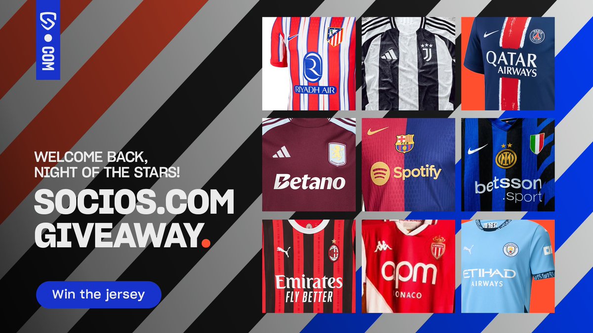 What if we welcome back the Nights of the Stars with a #SociosGiveaway? 

🔵 Comment under this tweet where and how you have watched the first nights of Champions League for a chance to win a jersey of your favorite football club

🔵 You must follow <a href="/socios/">Socios.com</a> on X to partecipate