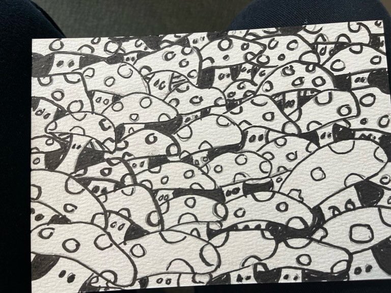 longtallbrett's tweet image. - Not Mushroom Here - 
What started as a doodle during a long telephone chat is now my latest piece of #pyrographyart