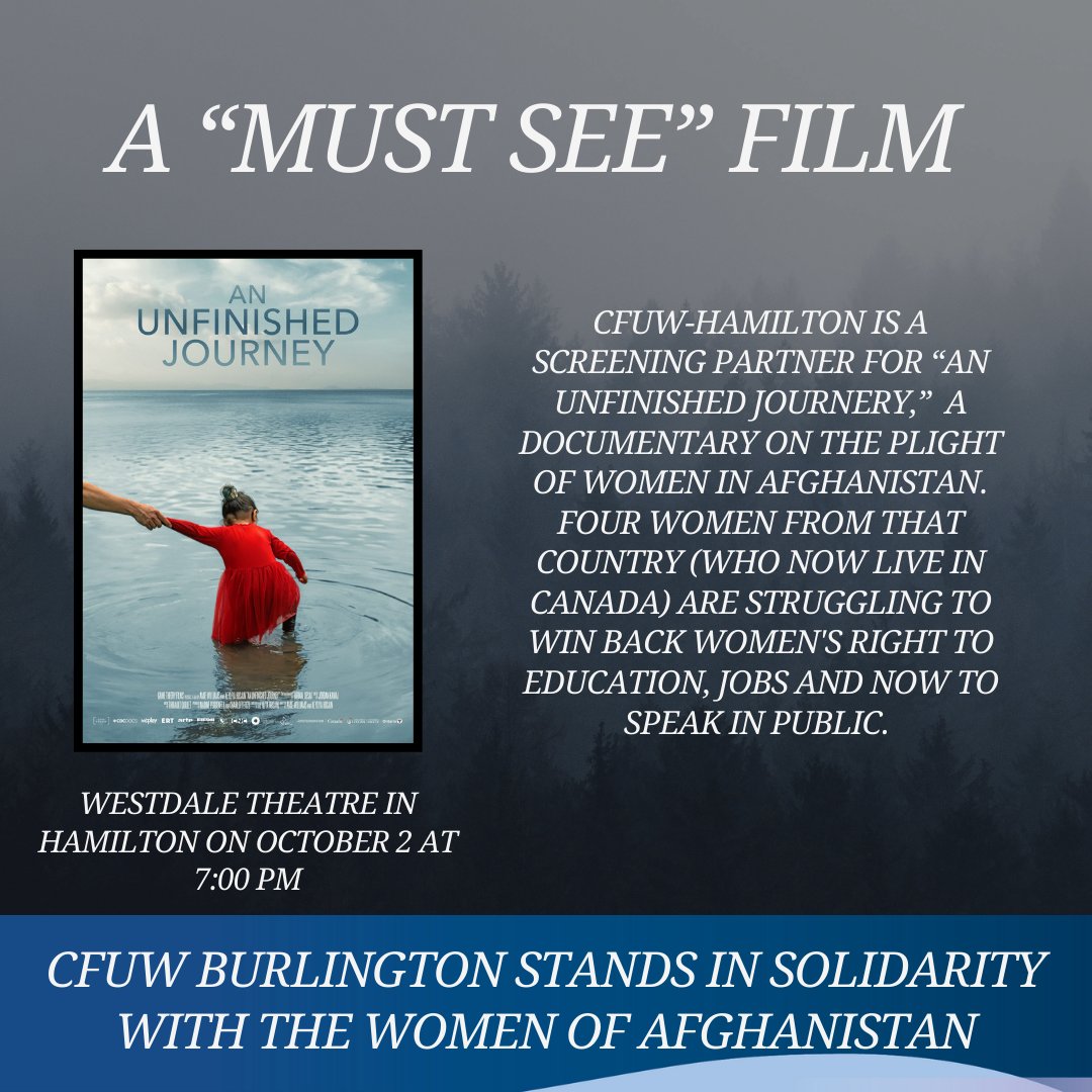 The women of Afghanistan are brave and smart. They need our help in moving out of their oppression. Let's educate ourselves and find out what we can do.
hitplayproductions.ca/films/an-unfin…