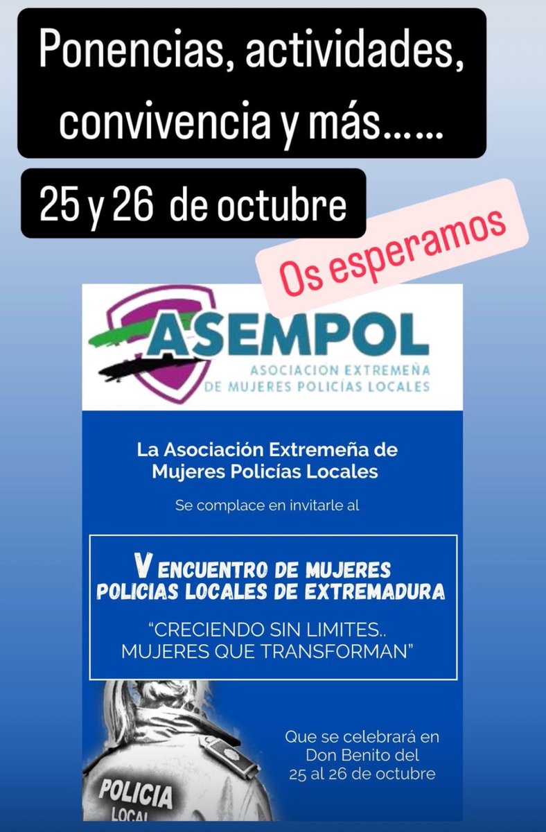 Ya queda menos…. Os esperamos en Don Benito….
#asempol