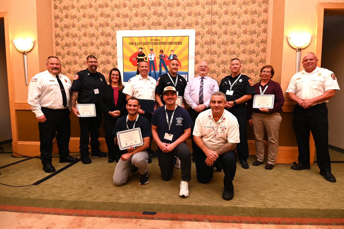 MassDFS's tweet photo. Congrats to @HollistonFD Chief Michael Cassidy, the 2024 Fire &amp; Life Safety Educator of the Year! Tremendous work by all this year's nominees, who represent #BarnstableMA, #BillericaMA, @BoxboroughFire, #BridgewaterMA, #MillisMA, &amp; Mullein Hill Christian Academy in #LakevilleMA. https://t.co/1HAC9Hhz4y